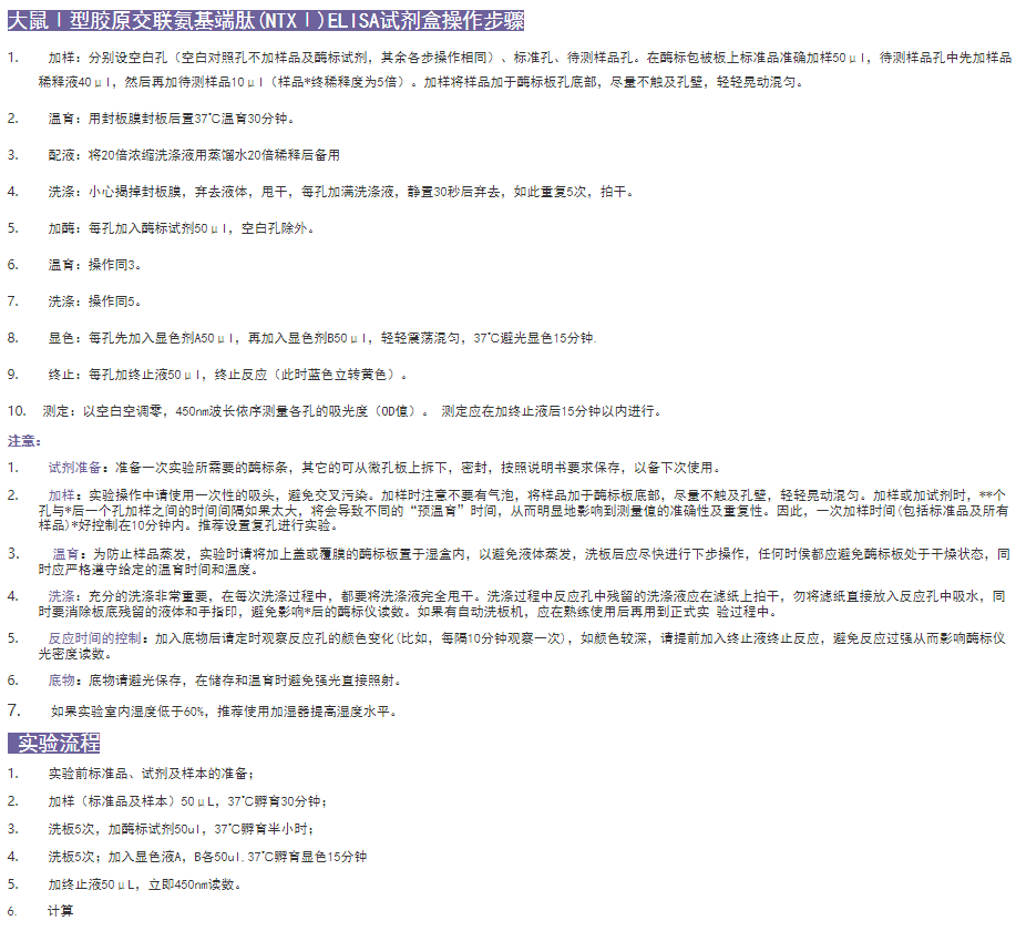 大鼠Ⅰ型膠原交聯(lián)氨基端肽(NTXⅠ)ELISA試劑盒實(shí)驗(yàn)原理圖